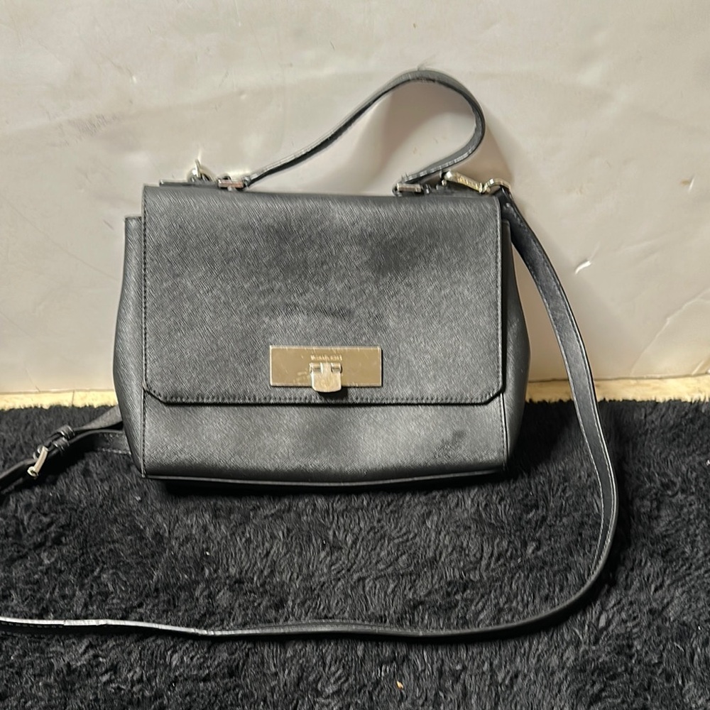 Michael Kors Black Crossbody Bag with Gold Clasp